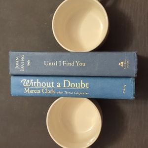 Decorative Book Stack Decor Set of 2 Hardcover Books John Irving Marcia Clark